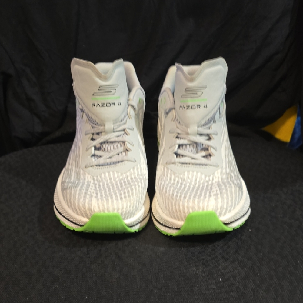 Skechers Razor 4 White and Neon Green Sneakers